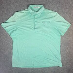 CRIQUET Mens XXL Polo Shirt Short Sleeve Organic Cotton Aqua Green